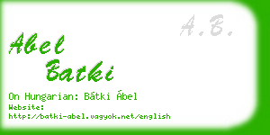 abel batki business card