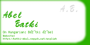 abel batki business card